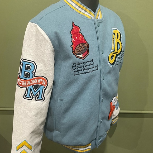 Bleecker&Mercer jacket bomber varsity sky/white - Picture 6 of 6